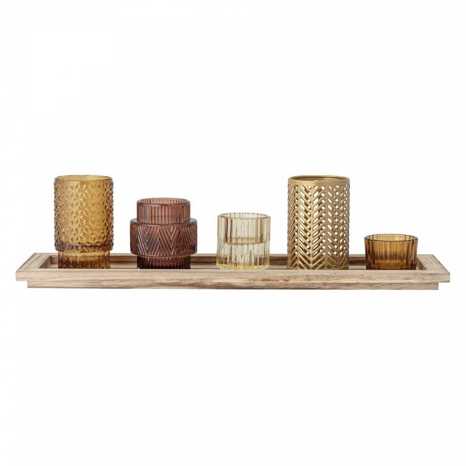 Bloomingville Waxinelichthouders - Bruin-Goud